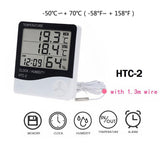 Oauee LCD Electronic Digital Temperature Humidity Meter Indoor Outdoor Thermometer Hygrometer Weather Station Clock HTC-1 HTC-2 - Livefree