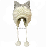 BomHCS Cute Fox Ears Beanie Winter Warm 100% Handmade Knit Hat - Livefree
