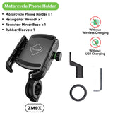 Deelife Mobile Phone Holder Motorcycle Smartphone Support for Moto Motor Motorbike Handlebar Mount Stand with Wireless Charger - Livefree