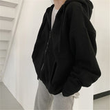 Women Zip Up Hoodie Streetwear Letter Printed Long Sleeve Sweatshirts Gothic Punk Y2k Autumn Winter Female Hoodie Jackets - Livefree