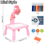 Children Led Projector Art Drawing Table Toys Kids Painting Board Desk Arts Crafts Educational Learning Paint Tools Toy for Girl - Livefree