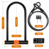 WEST BIKING Bicycle U Lock MTB Road Bike Padlock 2 Keys Anti-theft Safety Motorcycle Scooter Cycling Lock Bicycle Accessories - Livefree