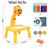 Kids Led Projector Drawing Table Toy Set Art Painting Board Table Light Toy Educational Learning Paint Tools Toys for Children - Livefree