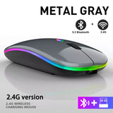 Rechargeable Bluetooth Wireless Mouse with 2.4GHz USB RGB 1600DPI Mouse for Computer Laptop Tablet PC Macbook Gaming Mouse Gamer - Livefree