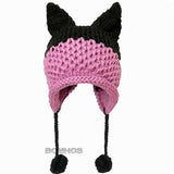 BomHCS Cute Fox Ears Beanie Winter Warm 100% Handmade Knit Hat - Livefree