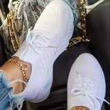 Sneakers Shoes 2022 Fashion Lace Up Platform Shoes for Women's Summer Plus Size Flat Mesh Sports Shoes Woman Vulcanize Shoes - Livefree