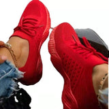 Sneakers Shoes 2022 Fashion Lace Up Platform Shoes for Women's Summer Plus Size Flat Mesh Sports Shoes Woman Vulcanize Shoes - Livefree