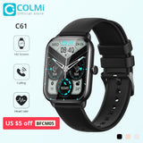 COLMI C61 Smartwatch 1.9 inch Full Screen Bluetooth Calling Heart Rate Sleep Monitor 100+ Sport Models Smart Watch For Men Women - Livefree
