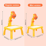 Children Led Projector Art Drawing Table Toys Kids Painting Board Desk Arts Crafts Educational Learning Paint Tools Toy for Girl - Livefree