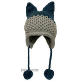 BomHCS Cute Fox Ears Beanie Winter Warm 100% Handmade Knit Hat - Livefree