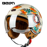 Capacete BEON 110B Motorcycle Scooter Helmet beon open face 3/4 motorbike jet vintage retro helmets Casco ECE Certification - Livefree
