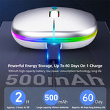 Rechargeable Bluetooth Wireless Mouse with 2.4GHz USB RGB 1600DPI Mouse for Computer Laptop Tablet PC Macbook Gaming Mouse Gamer - Livefree
