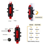 USB Rechargeable Waterproof Mountain Bike Lamp Warning Cycling Taillight Bike LED Headlight Tail Light For Electric Scooter - Livefree