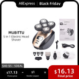 5 In 1 4D Men's Rechargeable Bald Head Electric Shaver 5 Floating Heads Beard Nose Ear Hair Trimmer Razor Clipper Facial Brush - Livefree
