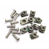 10 Set Plastic Cover Silver Stainless Steel Screw Bolt and U Type Clips with Nut M6 6mm M5 5mm for Motorcycle Scooter ATV Moped - Livefree