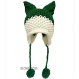 BomHCS Cute Fox Ears Beanie Winter Warm 100% Handmade Knit Hat - Livefree