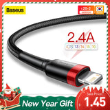 Baseus USB Cable for iPhone14 13 12 11 Pro Max Xs X 8 Plus Cable 2.4A Fast Charging Cable for iPhone Charger Cable USB Data Line - Livefree