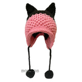 BomHCS Cute Fox Ears Beanie Winter Warm 100% Handmade Knit Hat - Livefree