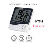 Oauee LCD Electronic Digital Temperature Humidity Meter Indoor Outdoor Thermometer Hygrometer Weather Station Clock HTC-1 HTC-2 - Livefree