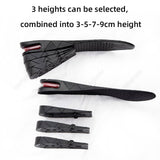 3-9cm Invisible Height Increase Insole Cushion Height Adjustable Shoe Heel insoles Insert Taller Support Absorbant Foot Pad - Livefree