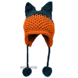 BomHCS Cute Fox Ears Beanie Winter Warm 100% Handmade Knit Hat - Livefree