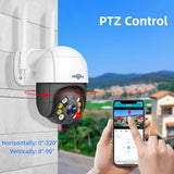 Hiseeu 4K 8MP Smart Wifi PTZ Camera 5x Digital Zoom AI Human Detection ONVIF Wireless CCTV IP Camera Home Security Protection - Livefree