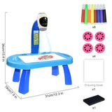 Children Led Projector Art Drawing Table Toys Kids Painting Board Desk Arts Crafts Educational Learning Paint Tools Toy for Girl - Livefree