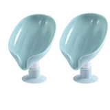 2PCS Suction Cup Soap dish For bathroom Shower Portable Leaf Soap Holder Plastic Sponge Tray For Kitchen Bathroom accessories - Livefree