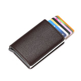 Customized Wallet 2022 Credit Card Holder Men Wallet RFID Aluminium Box Bank Card Holder Vintage Leather Wallet with Money Clips - Livefree