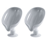 2PCS Suction Cup Soap dish For bathroom Shower Portable Leaf Soap Holder Plastic Sponge Tray For Kitchen Bathroom accessories - Livefree