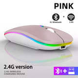 Rechargeable Bluetooth Wireless Mouse with 2.4GHz USB RGB 1600DPI Mouse for Computer Laptop Tablet PC Macbook Gaming Mouse Gamer - Livefree