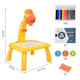 Kids Led Projector Drawing Table Toy Set Art Painting Board Table Light Toy Educational Learning Paint Tools Toys for Children - Livefree