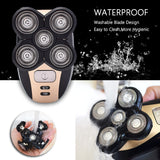 5 In 1 4D Men's Rechargeable Bald Head Electric Shaver 5 Floating Heads Beard Nose Ear Hair Trimmer Razor Clipper Facial Brush - Livefree