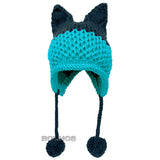 BomHCS Cute Fox Ears Beanie Winter Warm 100% Handmade Knit Hat - Livefree