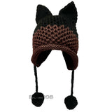 BomHCS Cute Fox Ears Beanie Winter Warm 100% Handmade Knit Hat - Livefree