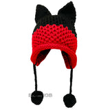 BomHCS Cute Fox Ears Beanie Winter Warm 100% Handmade Knit Hat - Livefree