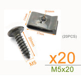30/20/10 Sets Motorcycle Car Scooter ATV Moped Ebike Plastic Cover Metal Retainer Self-tapping Screw and Clips M4 M5 4.2mm 4.8mm - Livefree