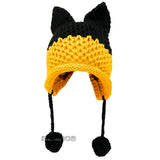 BomHCS Cute Fox Ears Beanie Winter Warm 100% Handmade Knit Hat - Livefree