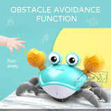 Crawling Crab Baby Toys with Music LED Light Up Musical Toys for Toddler Automatically Avoid Obstacles Interactive Toys for Kids - Livefree