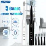 Powerful Ultrasonic Sonic Electric Toothbrush USB Charge Rechargeable Tooth Brush Washable Electronic Whitening Teeth Brush J110 - Livefree