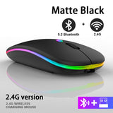 Rechargeable Bluetooth Wireless Mouse with 2.4GHz USB RGB 1600DPI Mouse for Computer Laptop Tablet PC Macbook Gaming Mouse Gamer - Livefree