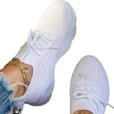 Sneakers Shoes 2022 Fashion Lace Up Platform Shoes for Women's Summer Plus Size Flat Mesh Sports Shoes Woman Vulcanize Shoes - Livefree