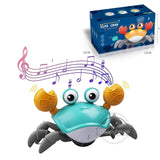 Crawling Crab Baby Toys with Music LED Light Up Musical Toys for Toddler Automatically Avoid Obstacles Interactive Toys for Kids - Livefree