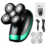 5 In 1 4D Men's Rechargeable Bald Head Electric Shaver 5 Floating Heads Beard Nose Ear Hair Trimmer Razor Clipper Facial Brush - Livefree