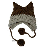 BomHCS Cute Fox Ears Beanie Winter Warm 100% Handmade Knit Hat - Livefree