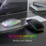Rechargeable Bluetooth Wireless Mouse with 2.4GHz USB RGB 1600DPI Mouse for Computer Laptop Tablet PC Macbook Gaming Mouse Gamer - Livefree