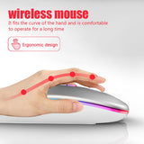 Rechargeable Bluetooth Wireless Mouse with 2.4GHz USB RGB 1600DPI Mouse for Computer Laptop Tablet PC Macbook Gaming Mouse Gamer - Livefree