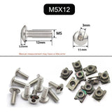 10 Set Plastic Cover Silver Stainless Steel Screw Bolt and U Type Clips with Nut M6 6mm M5 5mm for Motorcycle Scooter ATV Moped - Livefree