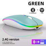 Rechargeable Bluetooth Wireless Mouse with 2.4GHz USB RGB 1600DPI Mouse for Computer Laptop Tablet PC Macbook Gaming Mouse Gamer - Livefree