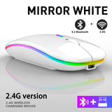 Rechargeable Bluetooth Wireless Mouse with 2.4GHz USB RGB 1600DPI Mouse for Computer Laptop Tablet PC Macbook Gaming Mouse Gamer - Livefree